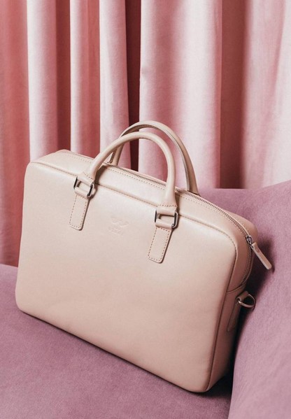 Жіночий шкіряний бізнес-сумка портфель 2.0 легкий бежевий тд-портфель-2-бежевий купити недорого в Ти Купи