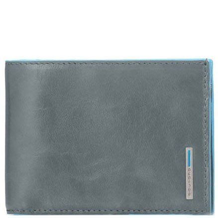Сіре шкіряне чоловіче портмоне Piquadro Blue Square (PU1239B2_GR2) купити недорого в Ти Купи