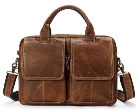 Чоловіча діловий шкіряна сумка Vintage 14867 Коричневий купити недорого в Ти Купи