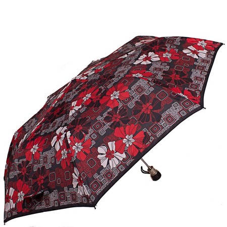 Прочный стильный красно-черный женский зонт полуавтомат AIRTON купить недорого в Ты Купи