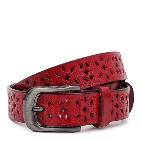 Женский кожаный ремень Borsa Leather CV1ZK-094r-red купить недорого в Ты Купи