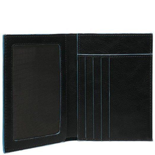 Чорне шкіряне чоловіче портмоне Piquadro Blue Square (PU1394B2_N) купити недорого в Ти Купи