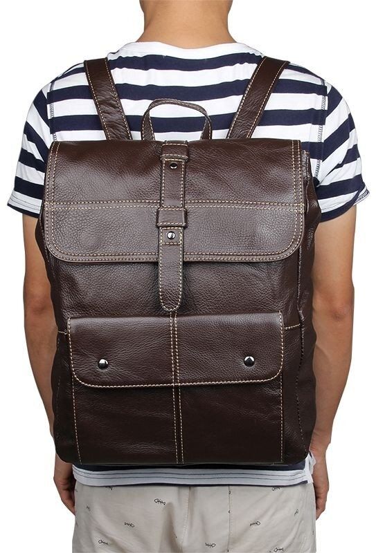 Чоловічий шкіряний рюкзак Vintage 14619 Темно-коричневий купити недорого в Ти Купи