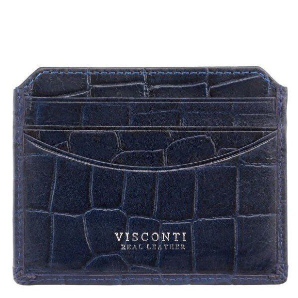 Кожаный картхолдер Visconti cr90 blue купить недорого в Ты Купи