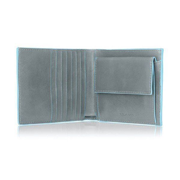 Сіре шкіряне чоловіче портмоне Piquadro Blue Square (PU1239B2_GR2) купити недорого в Ти Купи