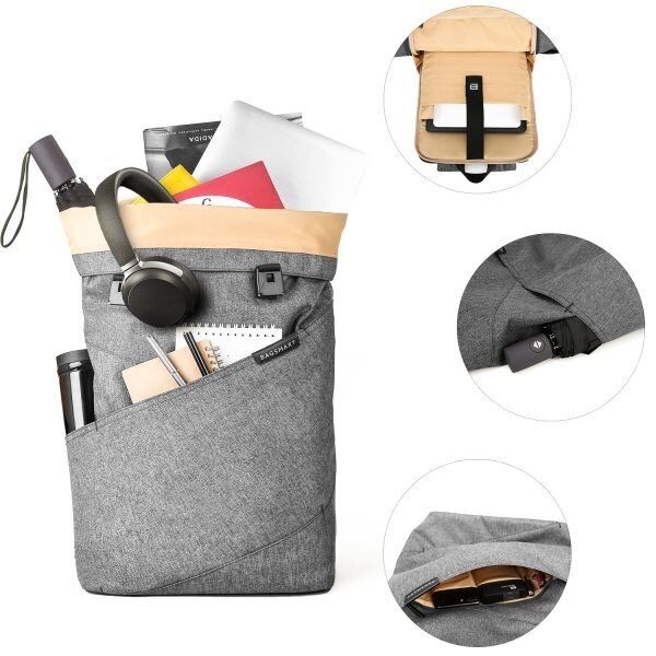 Мужской рюкзак для ноутбука 15.6” BAGSMART серый (BM0140006A008) купить недорого в Ты Купи