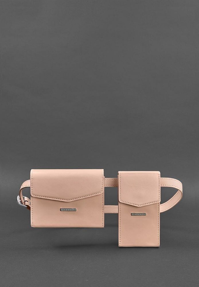 Набір жіночих шкіряних сумок BlankNote Mini поясна / кроссбоді рожеві - BN-BAG-38-PINK купити недорого в Ти Купи
