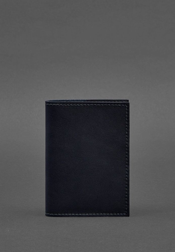 Кожаная обложка для паспорта 1.2 синяя Краст BN-OP-1-2-NAVY-BLUE купить недорого в Ты Купи