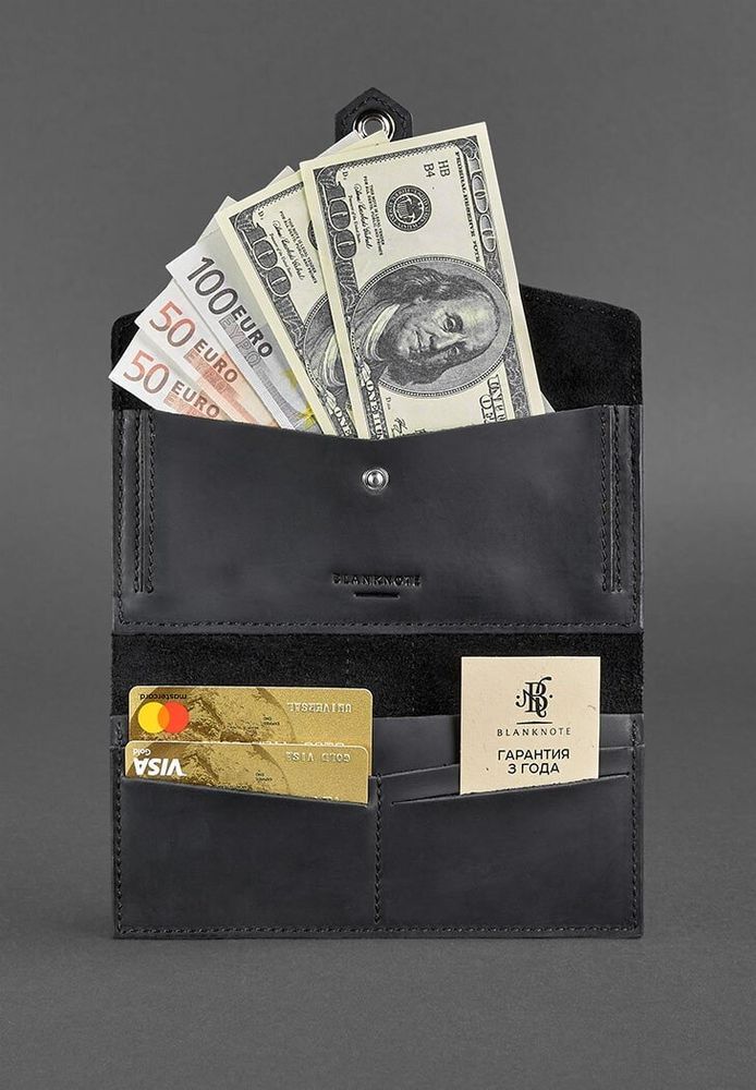 Кожаный кошелек BlankNote 3.0 графит bn-pm-3-g-kr купить недорого в Ты Купи