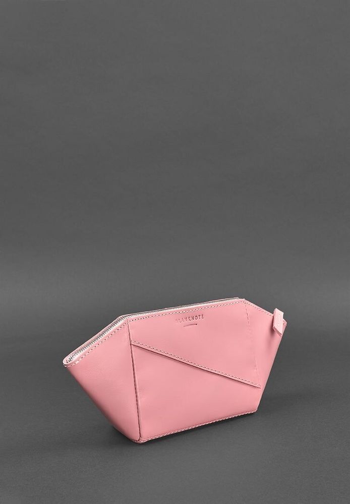 Жіноча шкіряна косметичка BlankNote рожева Краст BN-CB-2-PINK-PEACH купити недорого в Ти Купи