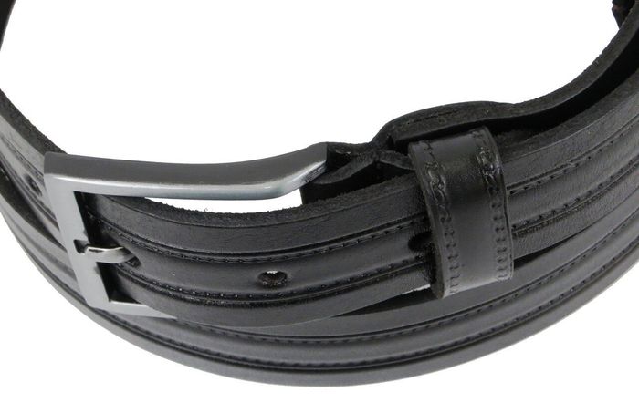 Кожаный мужской ремень Skipper 1251-33 черный 3,3 см купить недорого в Ты Купи