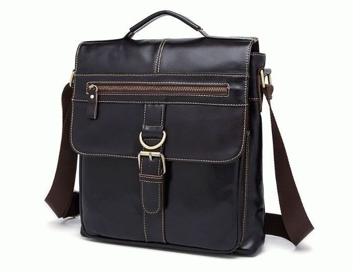 Чоловіча шкіряна сумка Vintage 14612 Темно-коричневий купити недорого в Ти Купи