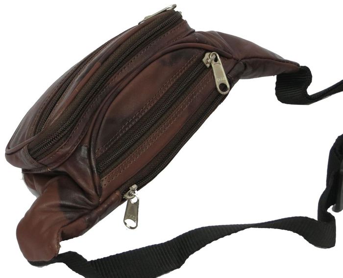 Мужская кожаная темно-коричневая сумка на пояс Always Wild 908-mt dark brown купить недорого в Ты Купи