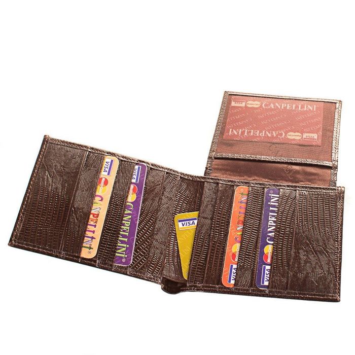 Чоловічий зручний шкіряний гаманець CANPELLINI коричневий купити недорого в Ти Купи
