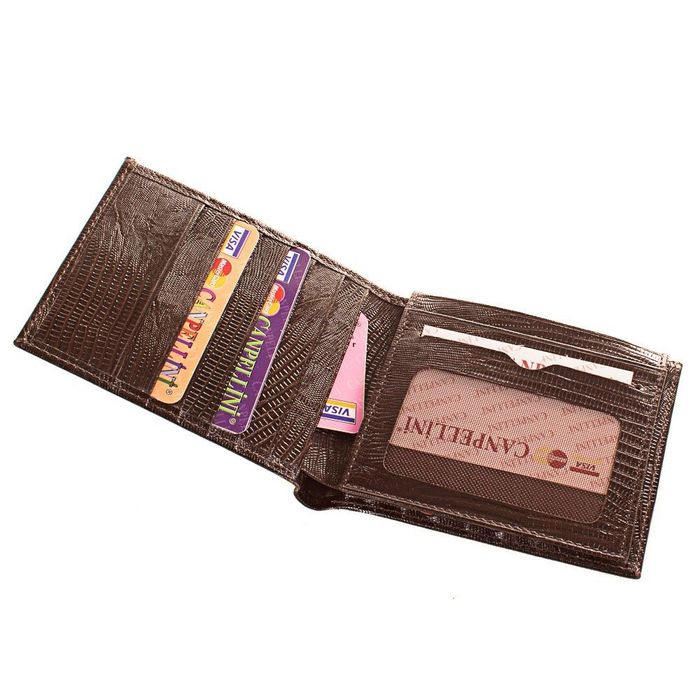 Чоловічий зручний шкіряний гаманець CANPELLINI коричневий купити недорого в Ти Купи