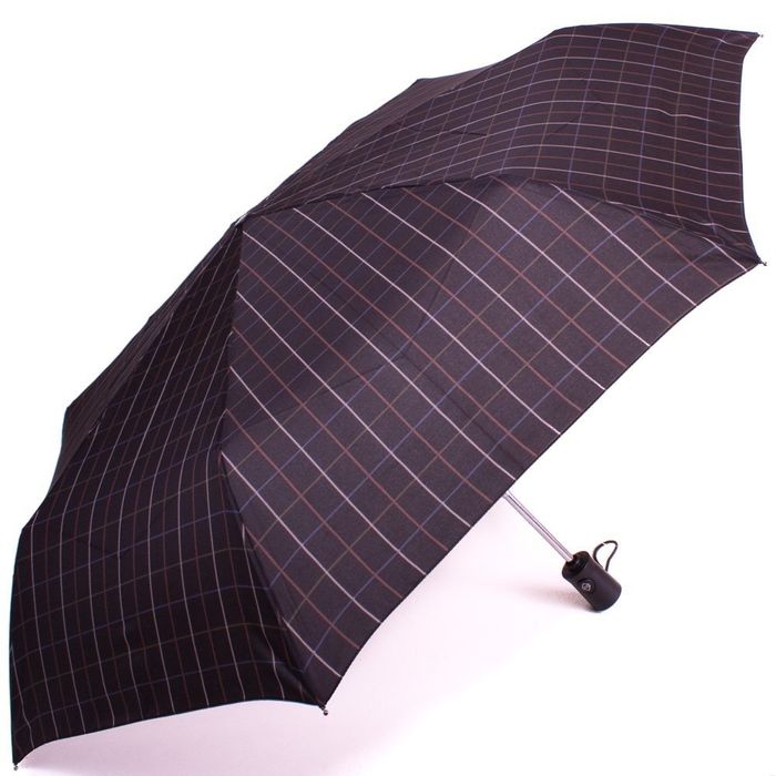 Чорний чоловічий парасолька автомат в клітку HAPPY RAIN купити недорого в Ти Купи
