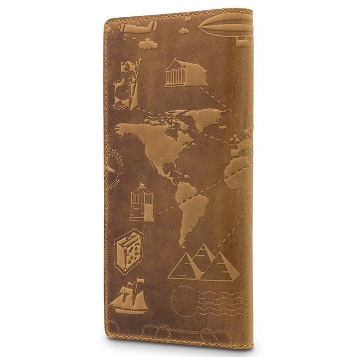 Кожаный рыжий бумажник Hi Art 7 wonders of the world Рыжий купить недорого в Ты Купи