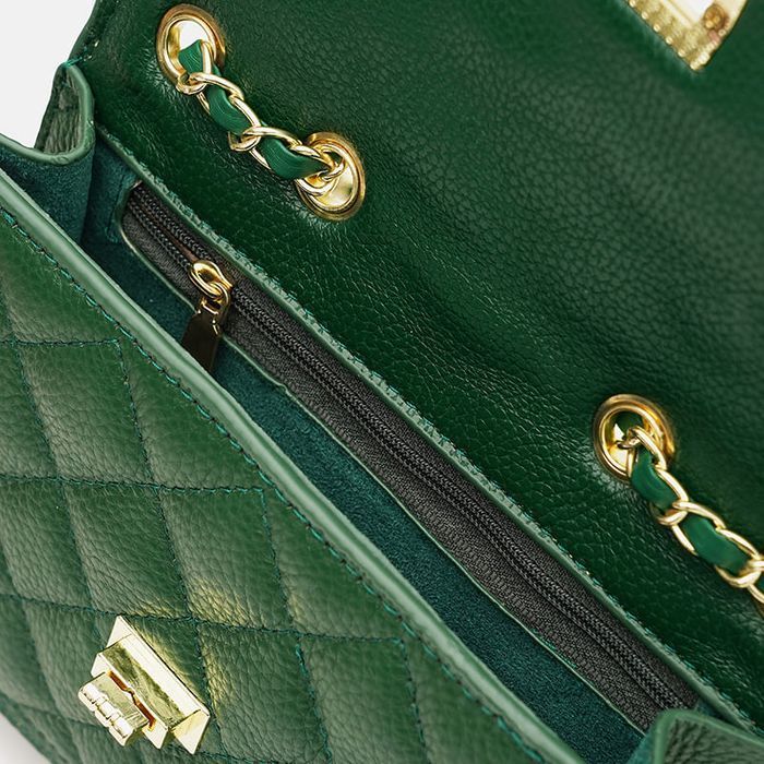 Женская кожаная сумка Borsa Leather K11512z-green купить недорого в Ты Купи