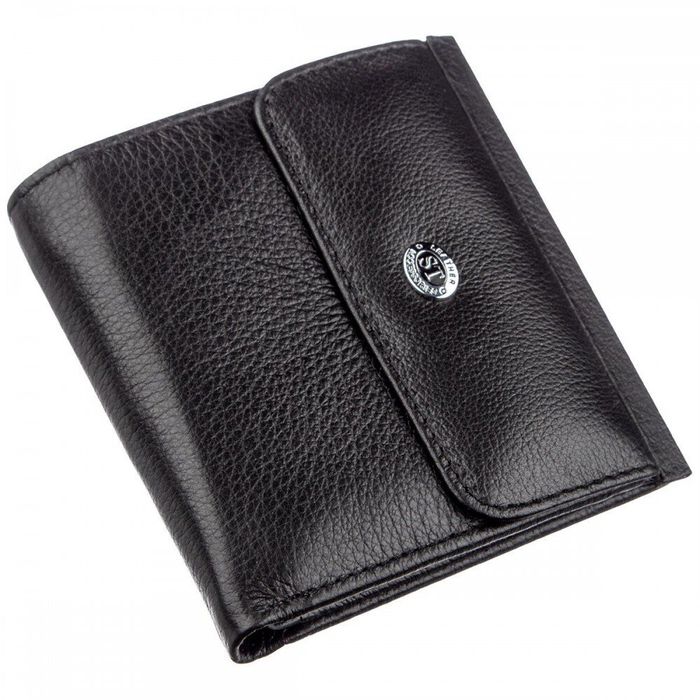 Женский чёрный кошелёк из натуральной кожи ST Leather 18919 Черный купить недорого в Ты Купи