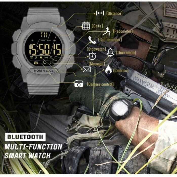 Мужские смарт-часы NORTH EDGE COMBO 10BAR BLACK 9993 купить недорого в Ты Купи