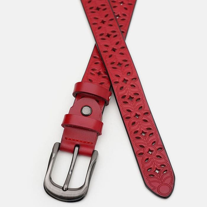 Жіночий ремінь шкіряний Borsa Leather CV1ZK-094r-red купити недорого в Ти Купи