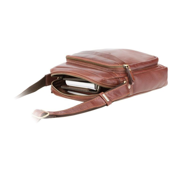 Мужская кожаная коричневая сумка Visconti VT1 Cruz (Brown) купить недорого в Ты Купи