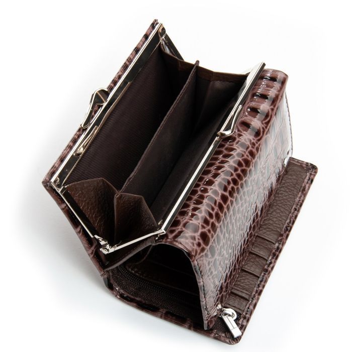 Женский лаковый кожаный кошелек PE DR. BOND PEW214 brown купить недорого в Ты Купи