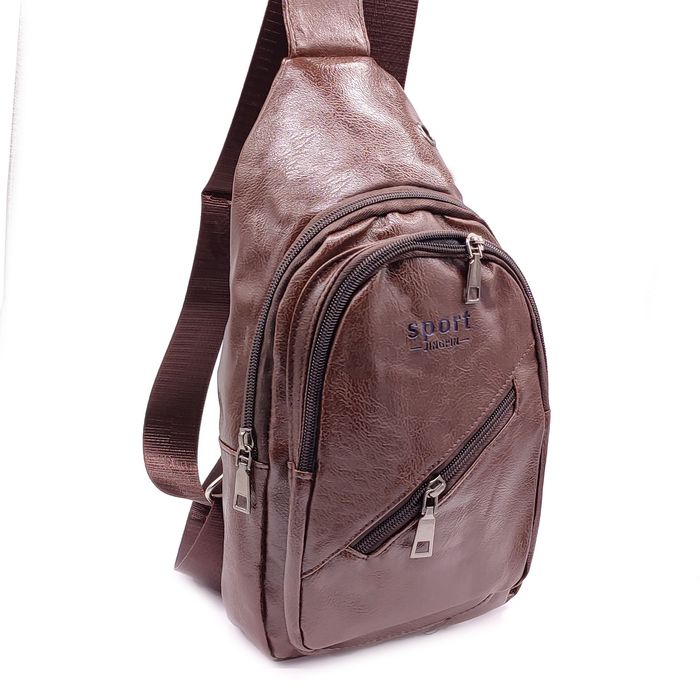 Чоловіча коричнева сумка слінг FM-5050-2 купити недорого в Ти Купи