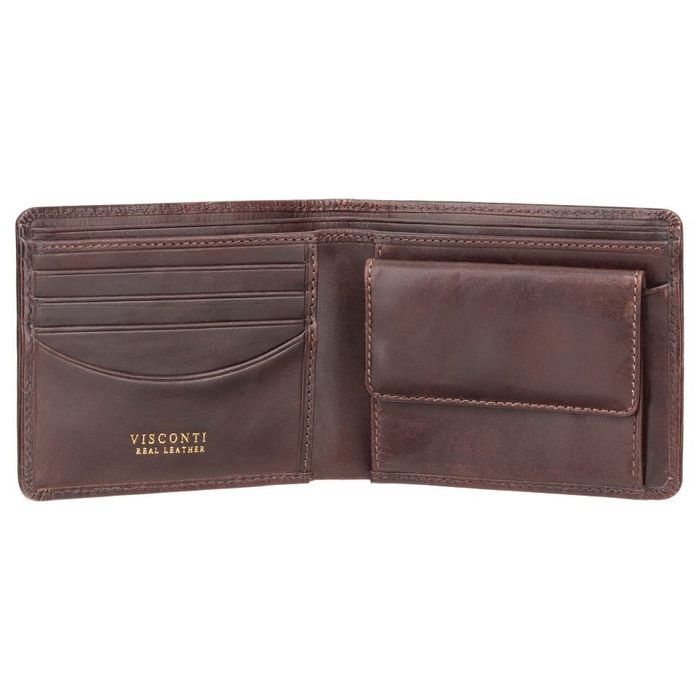 Кожаный мужской кошелек с RFID защитой Visconti cr92 brn купить недорого в Ты Купи