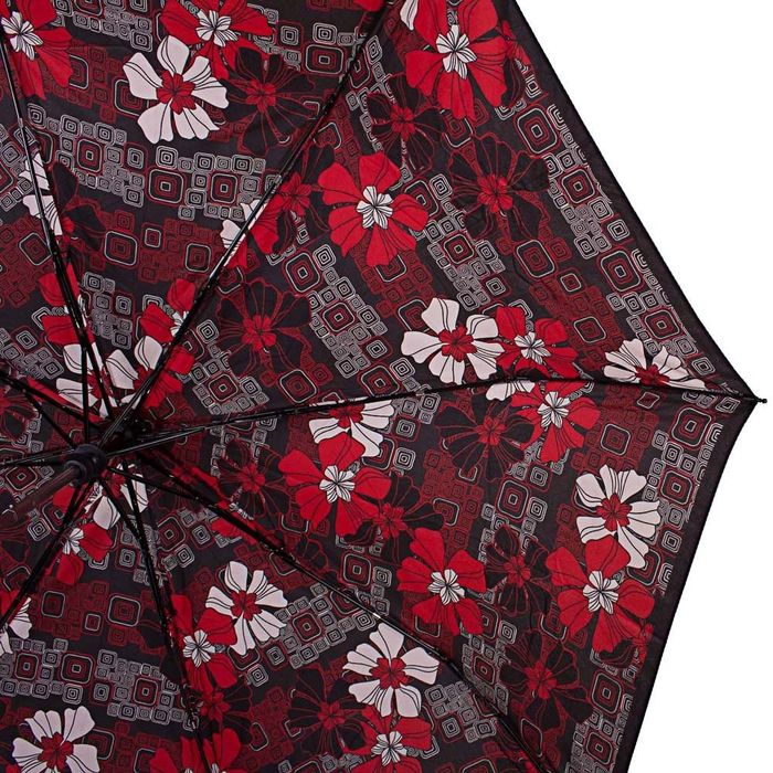 Міцний стильний червоно-чорний жіноча парасолька напівавтомат AIRTON купити недорого в Ти Купи