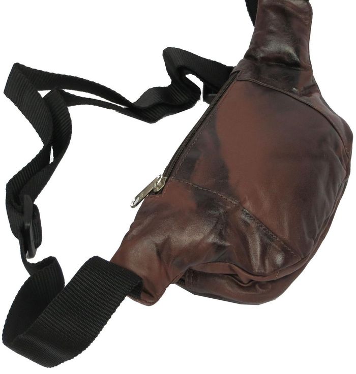 Чоловіча шкіряна темно-коричнева сумка на пояс Always Wild 908-mt dark brown купити недорого в Ти Купи