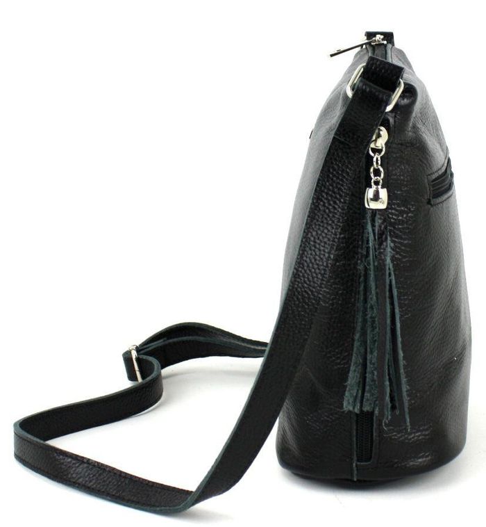 Женская кожаная сумка через плечо Borsacomoda черная купить недорого в Ты Купи