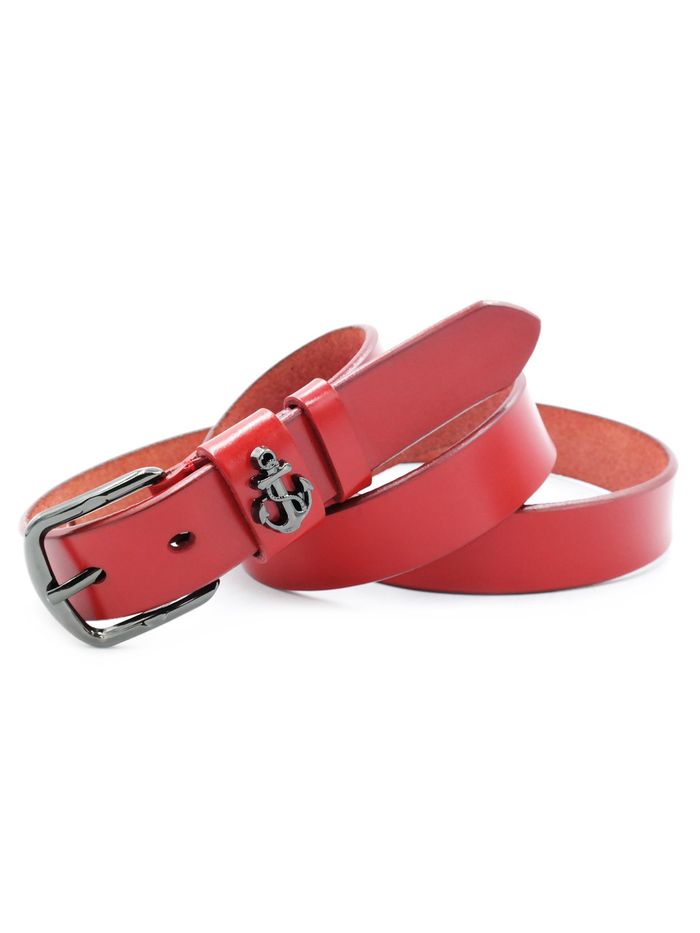 Женский кожаный ремень 2,8х100-115 см Weatro Красный kit-3cm-kozh-0023 купить недорого в Ты Купи