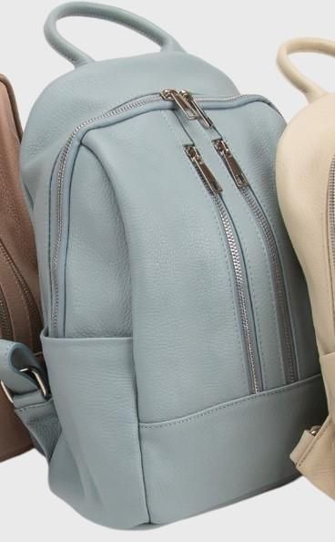 Женский кожаный рюкзак голубого цвета Firenze Italy F-IT-5553BL купить недорого в Ты Купи