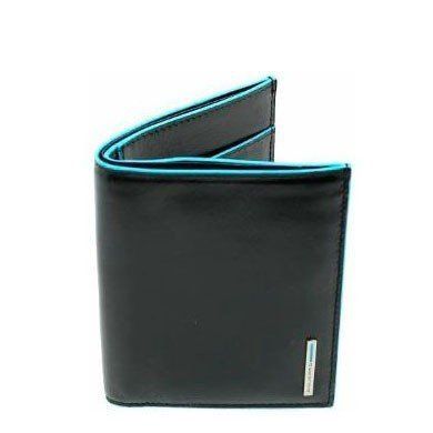 Чорне шкіряне чоловіче портмоне Piquadro Blue Square (PU1393B2_N) купити недорого в Ти Купи