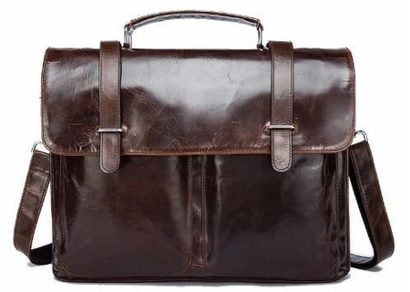 Чоловіча діловий шкіряна сумка Vintage 14866 Коричневий купити недорого в Ти Купи