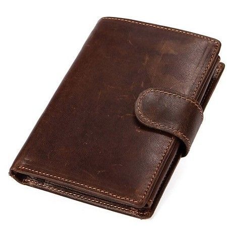 Чоловічий гаманець з натуральної шкіри Vintage 14926 Темно-коричневий купити недорого в Ти Купи