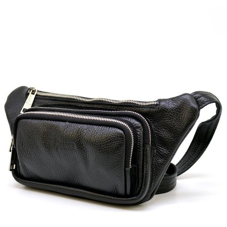 Кожаная черная сумка на пояс Tarwa fa-8179-4lx купить недорого в Ты Купи
