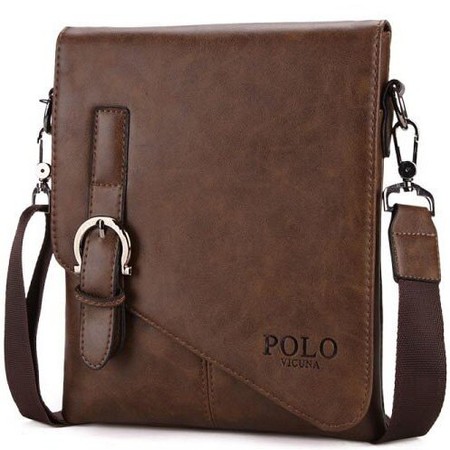 Мужская сумка POLO VICUNA (8838-2-BR) коричневая купить недорого в Ты Купи