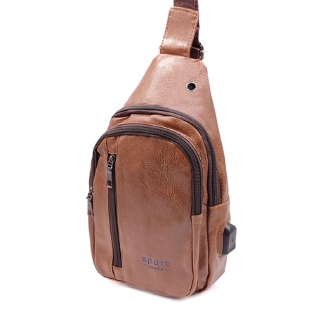 Чоловіча коричнева сумка слінг FM-5050-2 br купити недорого в Ти Купи
