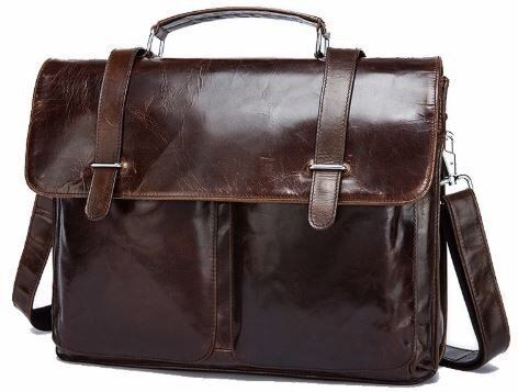 Чоловіча діловий шкіряна сумка Vintage 14866 Коричневий купити недорого в Ти Купи