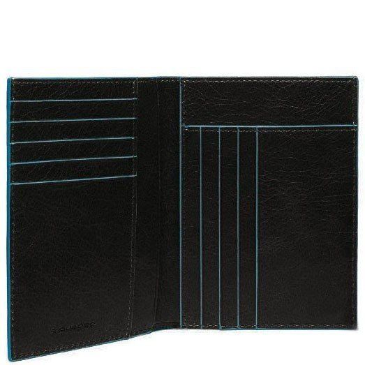 Черное кожаное мужское портмоне Piquadro Blue Square (PU1393B2_N) купить недорого в Ты Купи