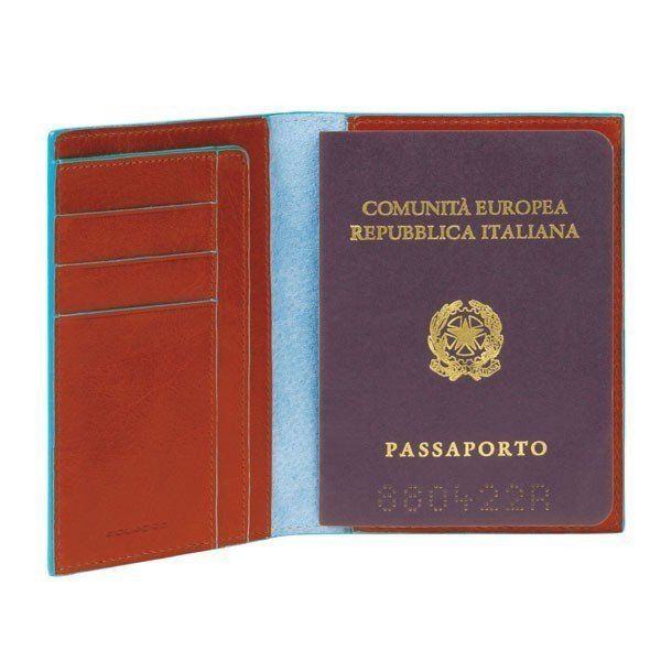 Обложка для паспорта оранжевая Piquadro Blue Square (PP1660B2_AR) купить недорого в Ты Купи