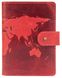Обложка для паспорта из кожи Hi Art «World Map» PB-03S/1 Shabby Red Berry Красный купить недорого в Ты Купи