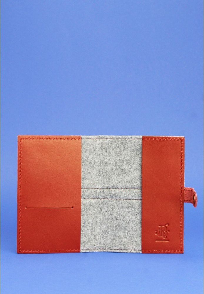 Фетровий обкладинка для паспорта BlfnkNote 1.1 з шкіряними коричневими вставками - BN-OP-1-1-FELT-K купити недорого в Ти Купи