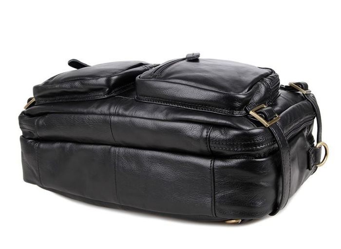 Мужская кожаная черная сумка-трансформер John McDee jd7026a купить недорого в Ты Купи