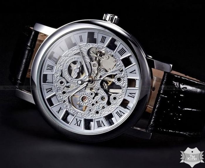 Мужские часы скелетон Winner Silver (1115) купить недорого в Ты Купи