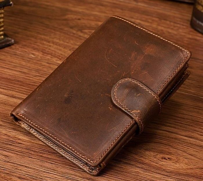 Чоловічий гаманець з натуральної шкіри Vintage 14926 Темно-коричневий купити недорого в Ти Купи