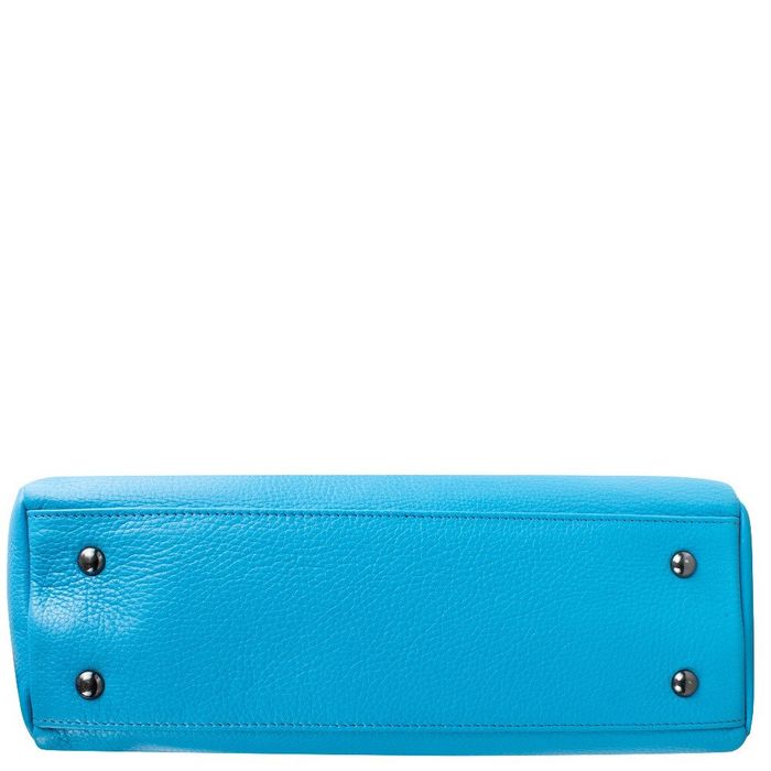 Шкіряна сумка блакитного кольору DESISAN (SHI-7132-376) купити недорого в Ти Купи