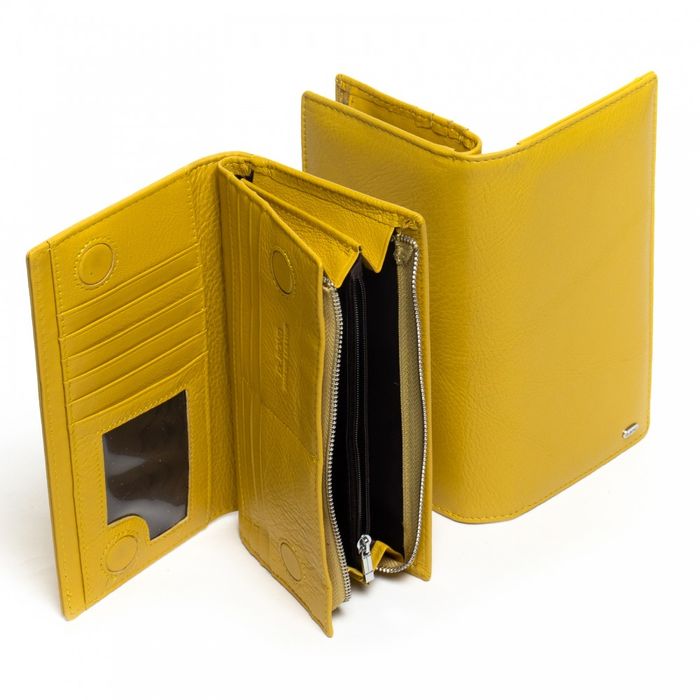 Шкіряний жіночий гаманець Classic DR.BOND WMB-3M yellow купити недорого в Ти Купи